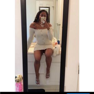 Fashion Nova oatmeal body con dress size: US XS , only worn once